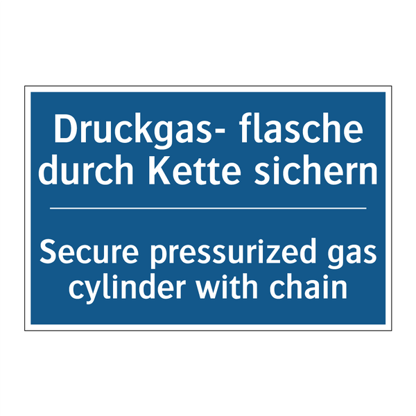 Druckgas- flasche durch Kette /.../ - Secure pressurized gas cylinder /.../
