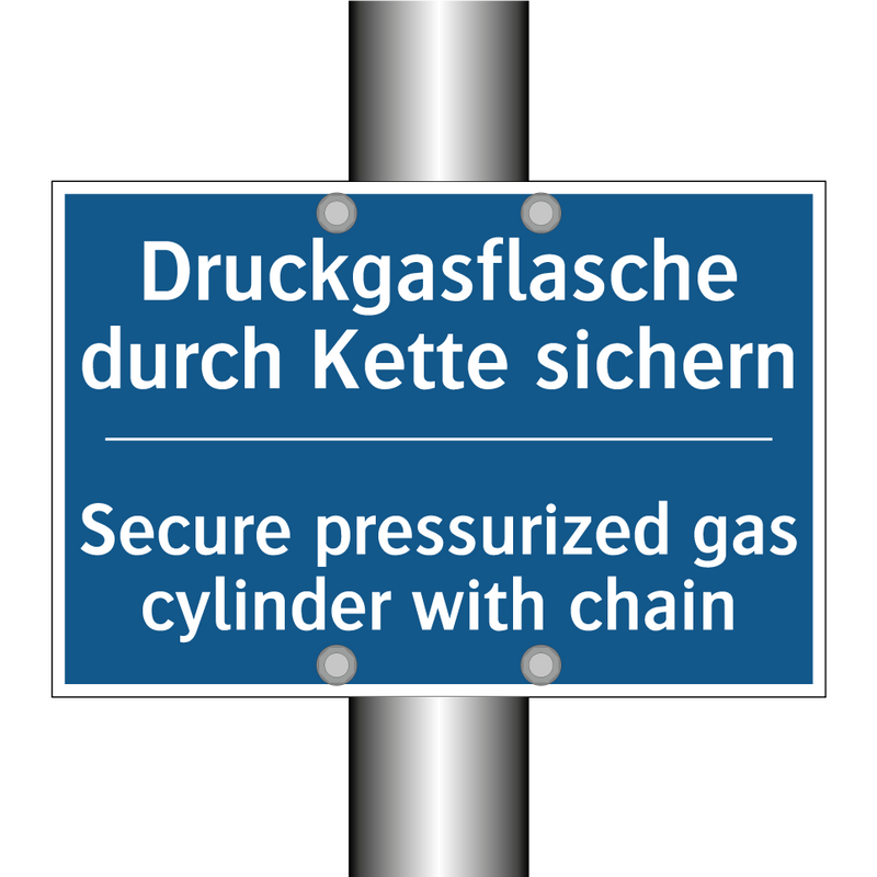 Druckgasflasche durch Kette sichern/.../ - Secure pressurized gas cylinder /.../