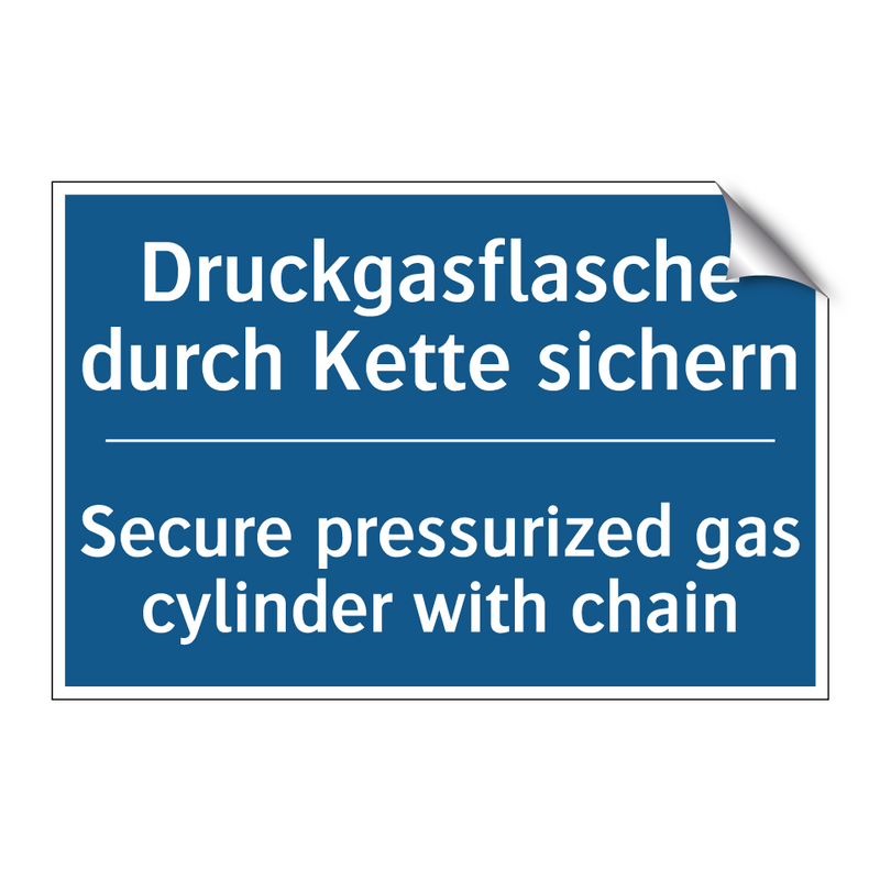 Druckgasflasche durch Kette sichern/.../ - Secure pressurized gas cylinder /.../
