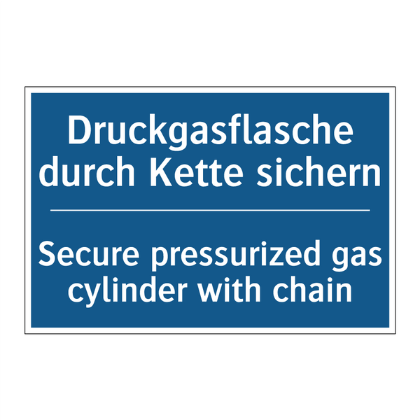 Druckgasflasche durch Kette sichern/.../ - Secure pressurized gas cylinder /.../