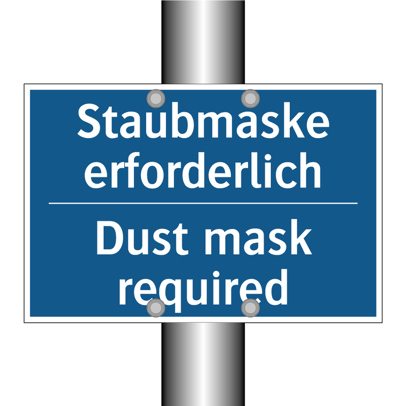 Staubmaske erforderlich - Dust mask required