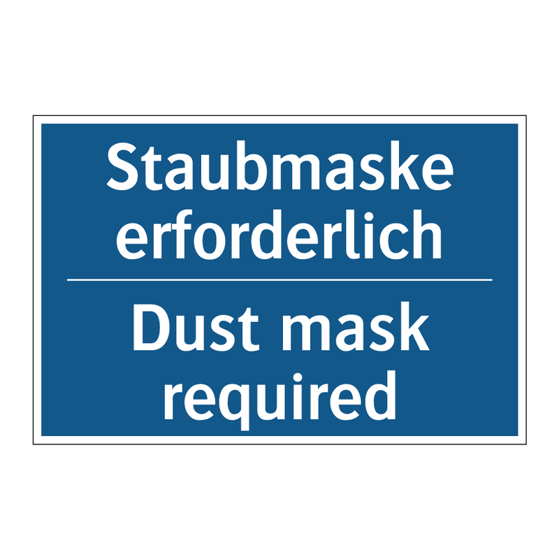 Staubmaske erforderlich - Dust mask required