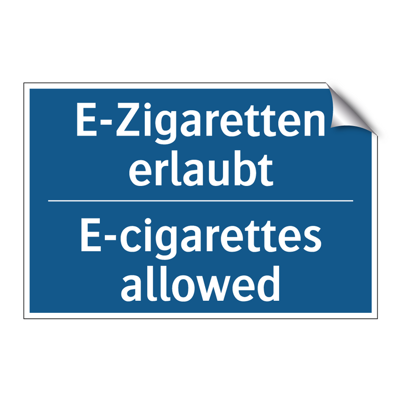 E-Zigaretten erlaubt - E-cigarettes allowed