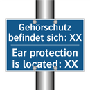 Gehörschutz befindet sich: XX - Ear protection is located: XX