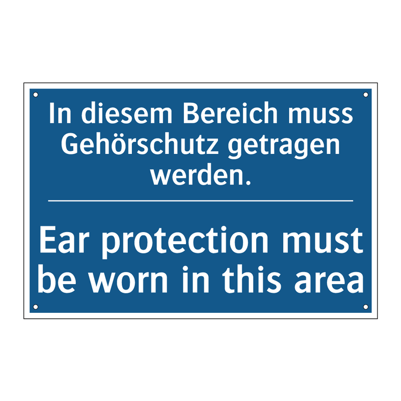 In diesem Bereich muss Gehörschutz /.../ - Ear protection must be worn in /.../
