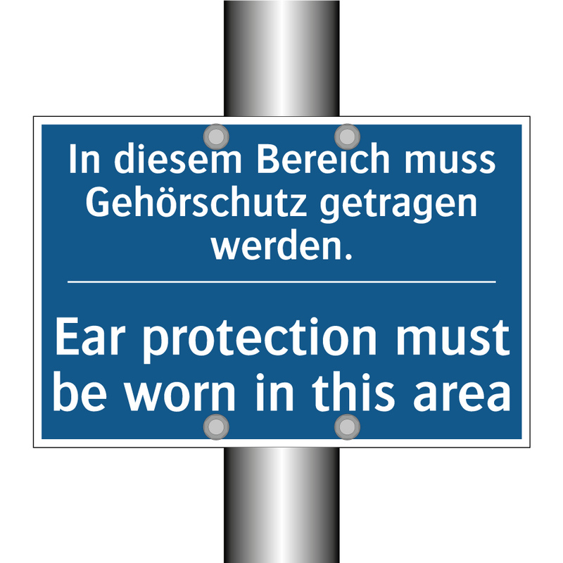 In diesem Bereich muss Gehörschutz /.../ - Ear protection must be worn in /.../