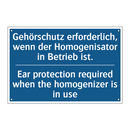 Gehörschutz erforderlich, wenn /.../ - Ear protection required when the /.../