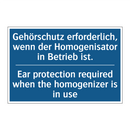 Gehörschutz erforderlich, wenn /.../ - Ear protection required when the /.../