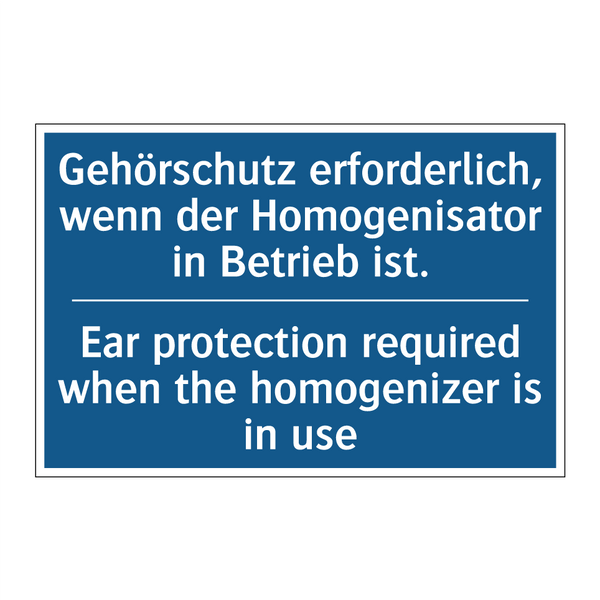 Gehörschutz erforderlich, wenn /.../ - Ear protection required when the /.../