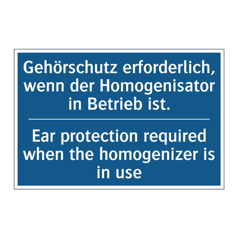 Gehörschutz erforderlich, wenn /.../ - Ear protection required when the /.../