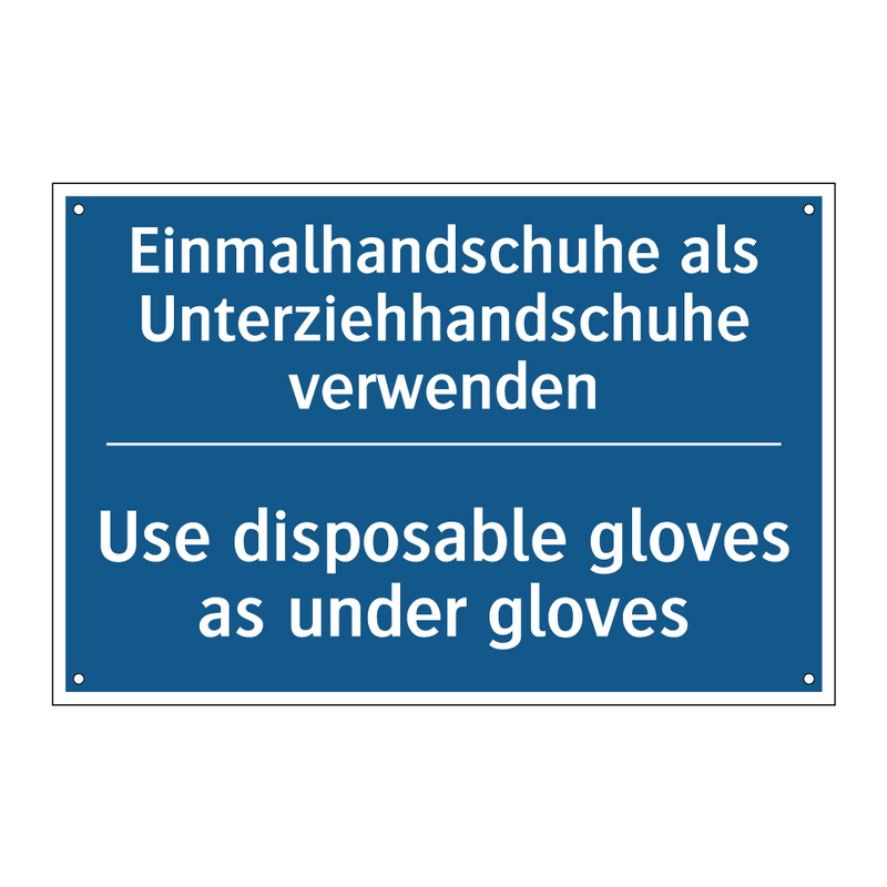 Einmalhandschuhe als Unterziehhandschuhe /.../ - Use disposable gloves as under /.../