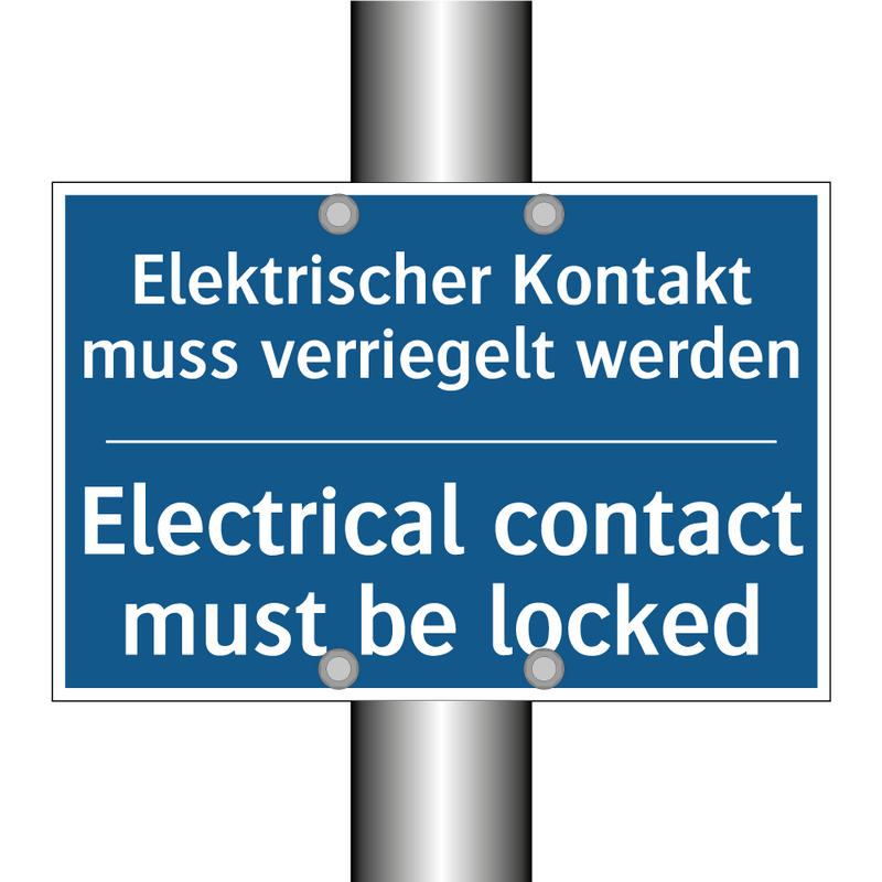 Elektrischer Kontakt muss verriegelt /.../ - Electrical contact must be locked/.../