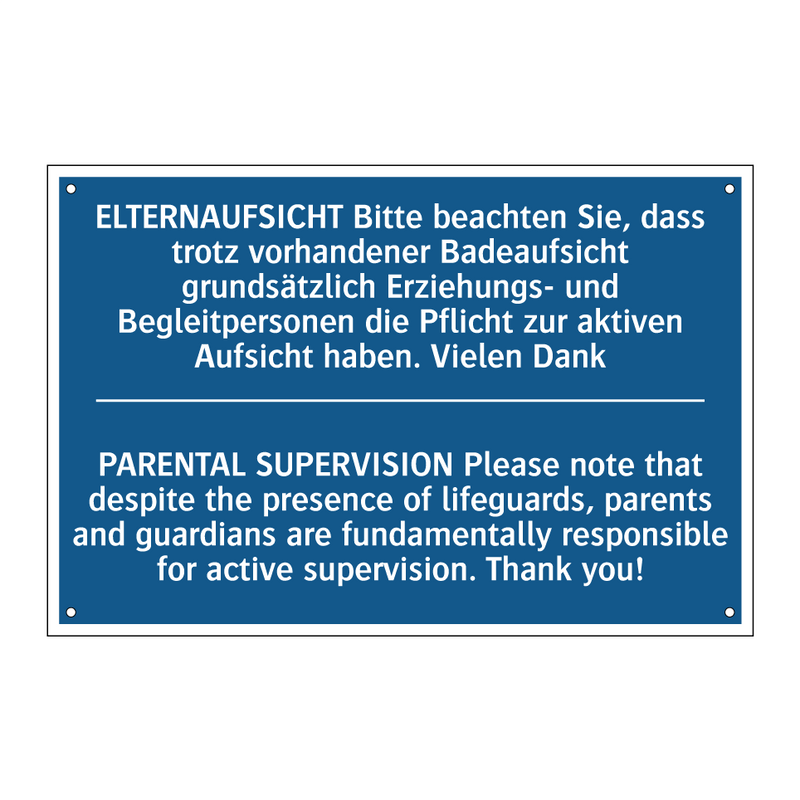 ELTERNAUFSICHT Bitte beachten /.../ - PARENTAL SUPERVISION Please note /.../