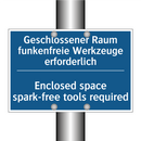 Geschlossener Raum funkenfreie /.../ - Enclosed space spark-free tools /.../