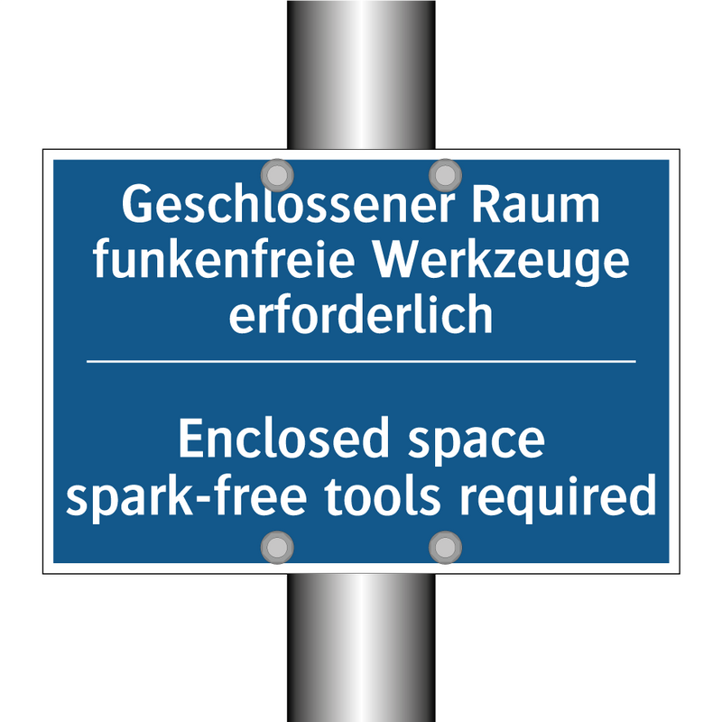 Geschlossener Raum funkenfreie /.../ - Enclosed space spark-free tools /.../