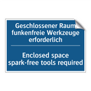 Geschlossener Raum funkenfreie /.../ - Enclosed space spark-free tools /.../