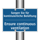 Sorgen Sie für kontinuierliche /.../ - Ensure continuous ventilation