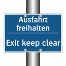 Ausfahrt freihalten - Exit keep clear