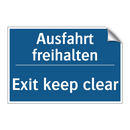 Ausfahrt freihalten - Exit keep clear