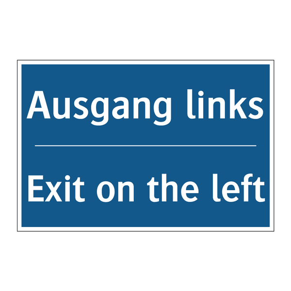 Ausgang links - Exit on the left