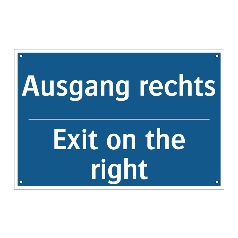 Ausgang rechts - Exit on the right