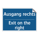 Ausgang rechts - Exit on the right