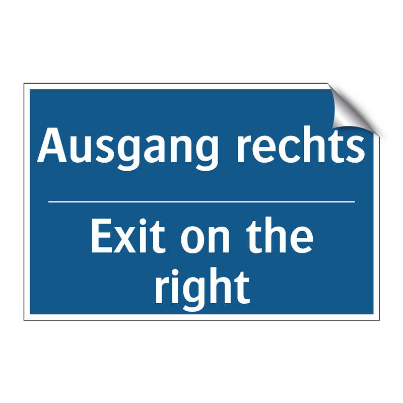 Ausgang rechts - Exit on the right