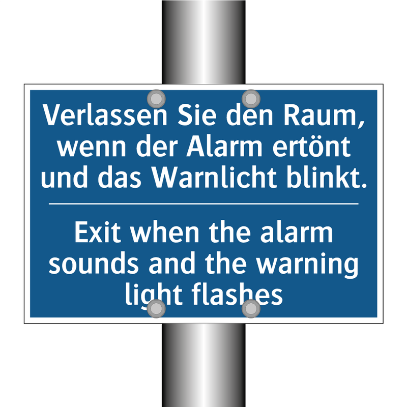 Verlassen Sie den Raum, wenn der /.../ - Exit when the alarm sounds and /.../