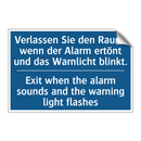 Verlassen Sie den Raum, wenn der /.../ - Exit when the alarm sounds and /.../