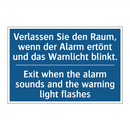 Verlassen Sie den Raum, wenn der /.../ - Exit when the alarm sounds and /.../