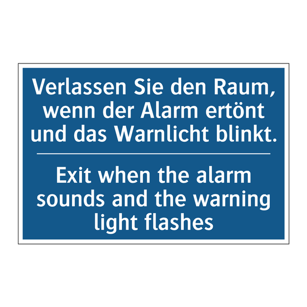 Verlassen Sie den Raum, wenn der /.../ - Exit when the alarm sounds and /.../