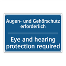 Augen- und Gehörschutz erforderlich/.../ - Eye and hearing protection required/.../