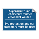 Augenschutz und Gehörschutz müssen /.../ - Eye protection and ear protectors /.../