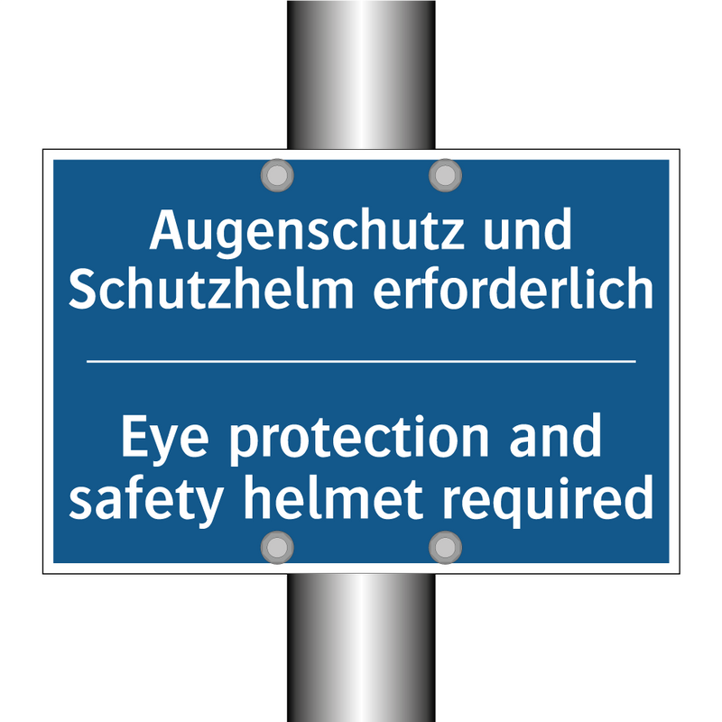 Augenschutz und Schutzhelm erforderlich/.../ - Eye protection and safety helmet /.../