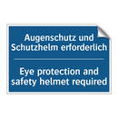 Augenschutz und Schutzhelm erforderlich/.../ - Eye protection and safety helmet /.../