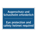 Augenschutz und Schutzhelm erforderlich/.../ - Eye protection and safety helmet /.../