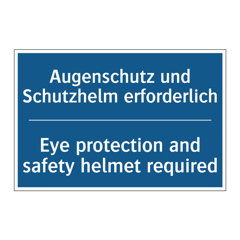Augenschutz und Schutzhelm erforderlich/.../ - Eye protection and safety helmet /.../