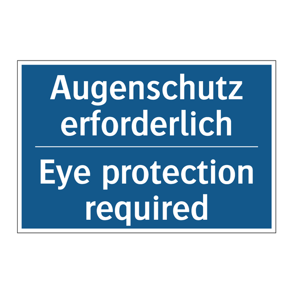 Augenschutz erforderlich - Eye protection required