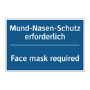 Mund-Nasen-Schutz erforderlich - Face mask required
