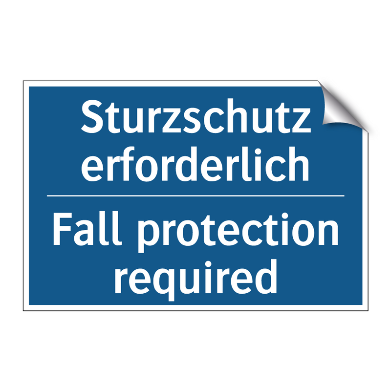 Sturzschutz erforderlich - Fall protection required