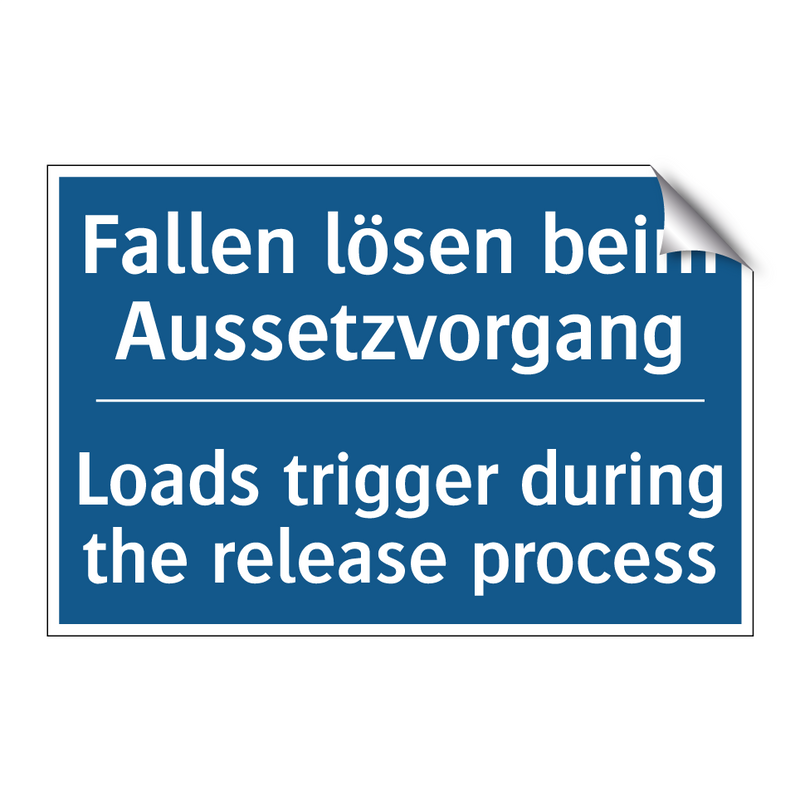 Fallen lösen beim Aussetzvorgang/.../ - Loads trigger during the release /.../