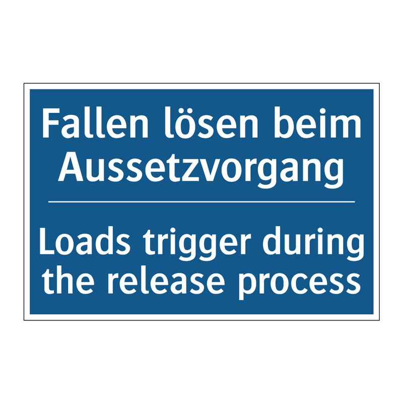 Fallen lösen beim Aussetzvorgang/.../ - Loads trigger during the release /.../
