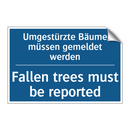 Umgestürzte Bäume müssen gemeldet /.../ - Fallen trees must be reported