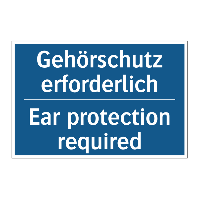 Gehörschutz erforderlich - Ear protection required