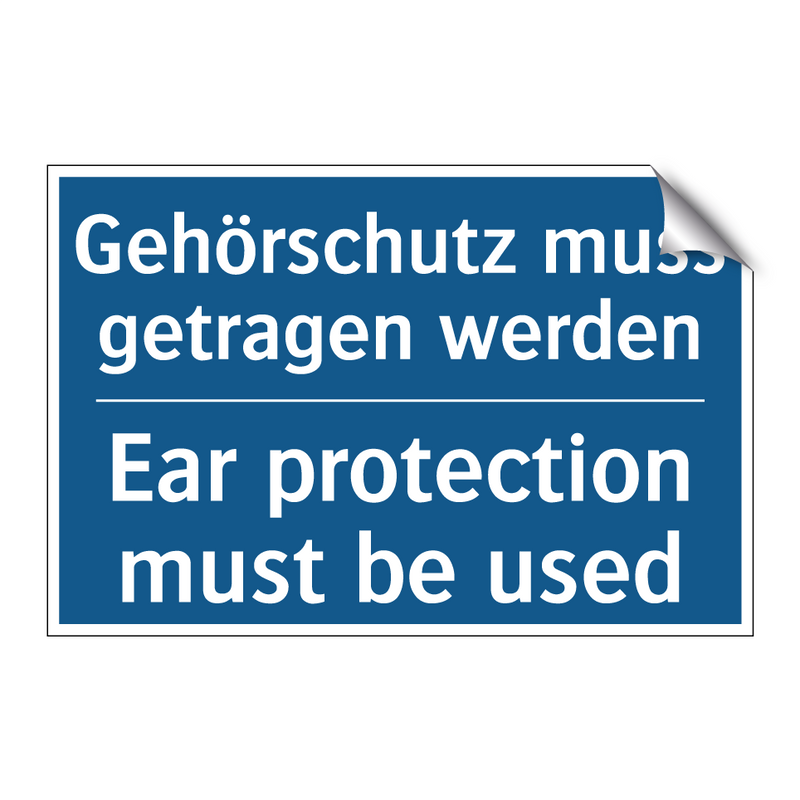 Gehörschutz muss getragen werden/.../ - Ear protection must be used