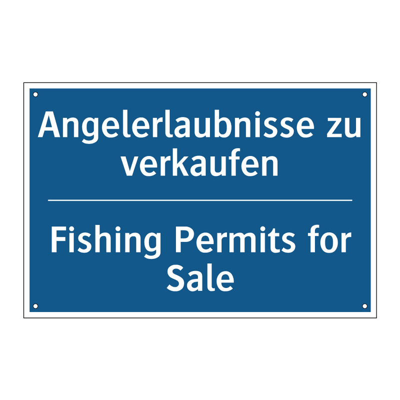 Angelerlaubnisse zu verkaufen - Fishing Permits for Sale