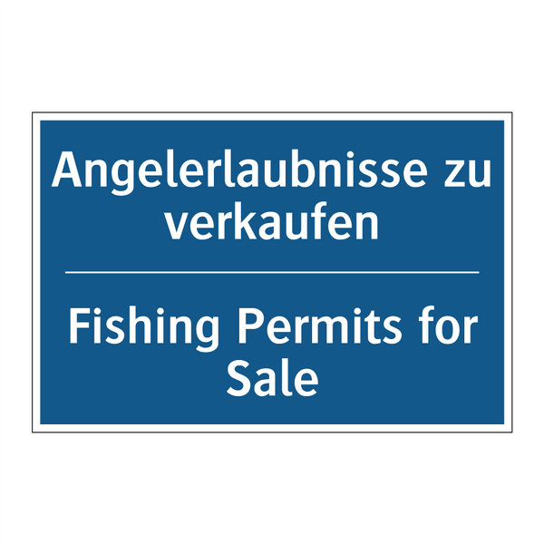 Angelerlaubnisse zu verkaufen - Fishing Permits for Sale