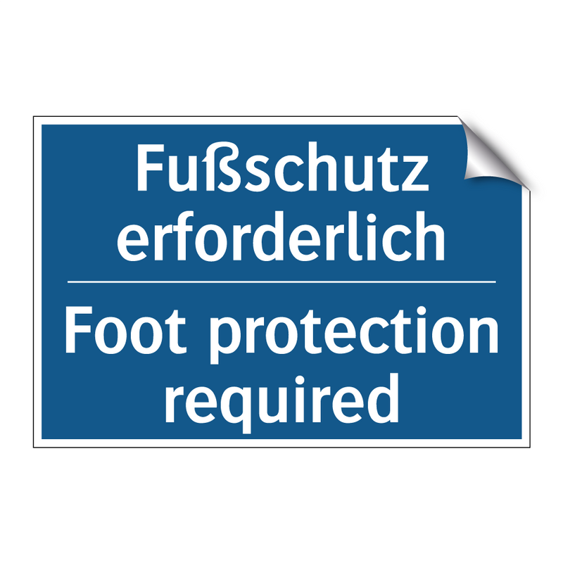 Fußschutz erforderlich - Foot protection required