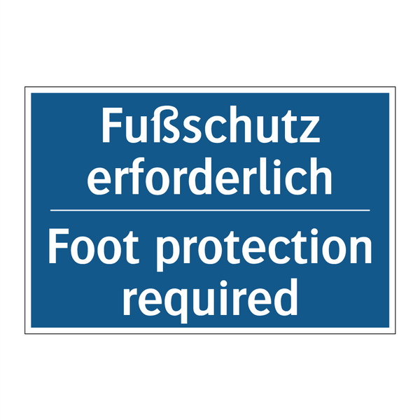 Fußschutz erforderlich - Foot protection required