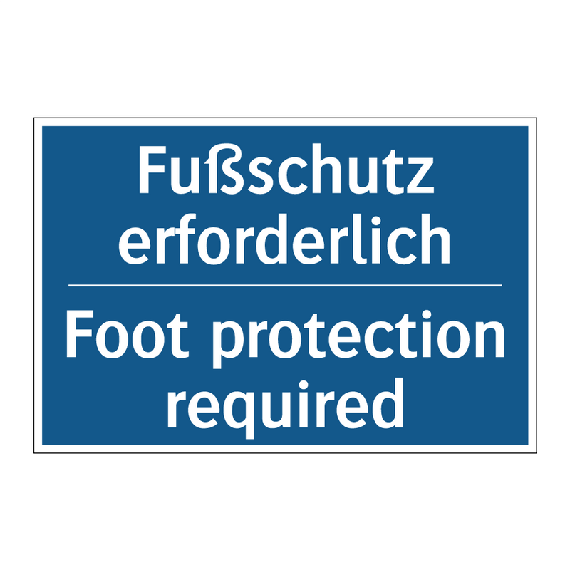 Fußschutz erforderlich - Foot protection required